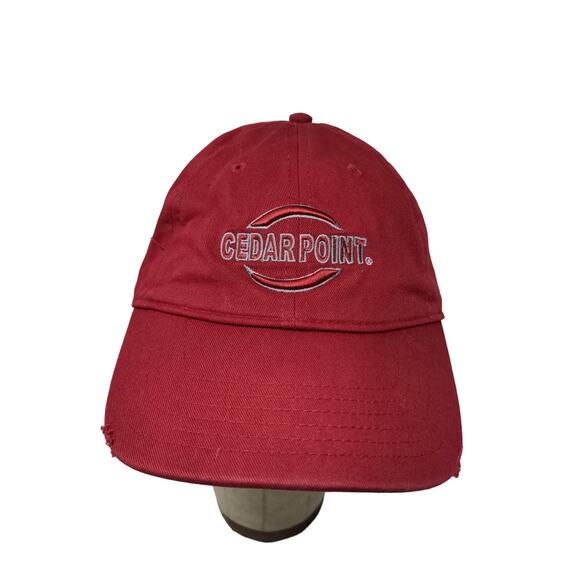 Cedar Point Slideback Hat Embroidered Logo Red Jacobson Cap Adjustable - Picture 1 of 9